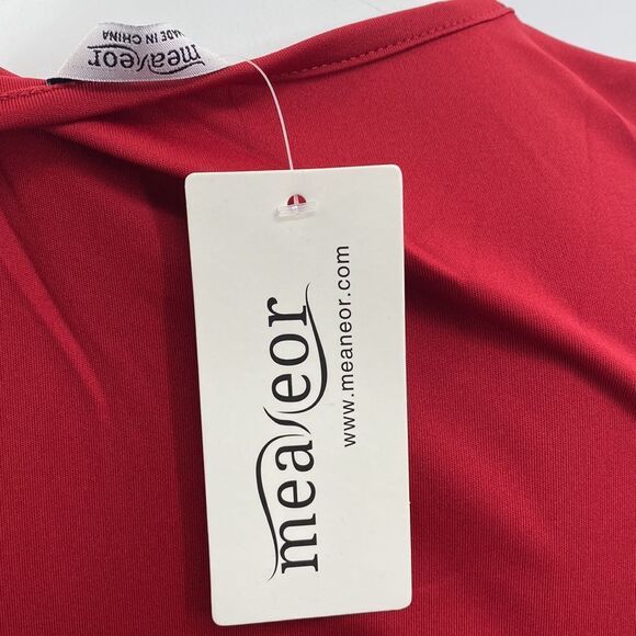 3For$20 Meaneor Wine Color Sleeveless Aysmmetrical Blouse size L - Picture 5 of 6